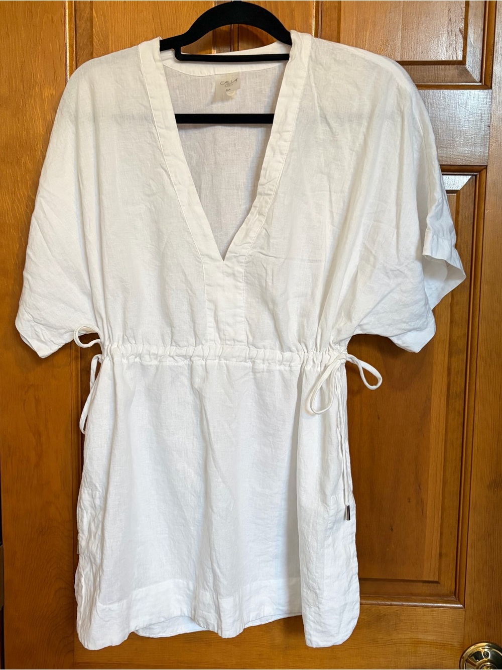 Calia Linen Blend White Coverup - Picture 2 of 7